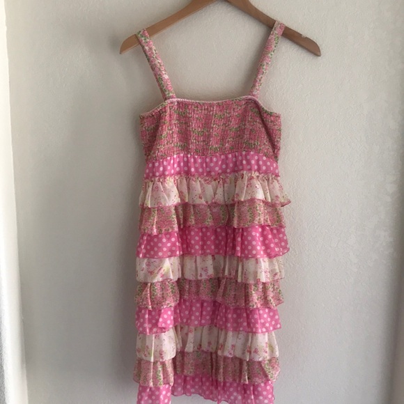 Justice Big  Girls Tiered Ruffle Dress Size 12 - Picture 1 of 14